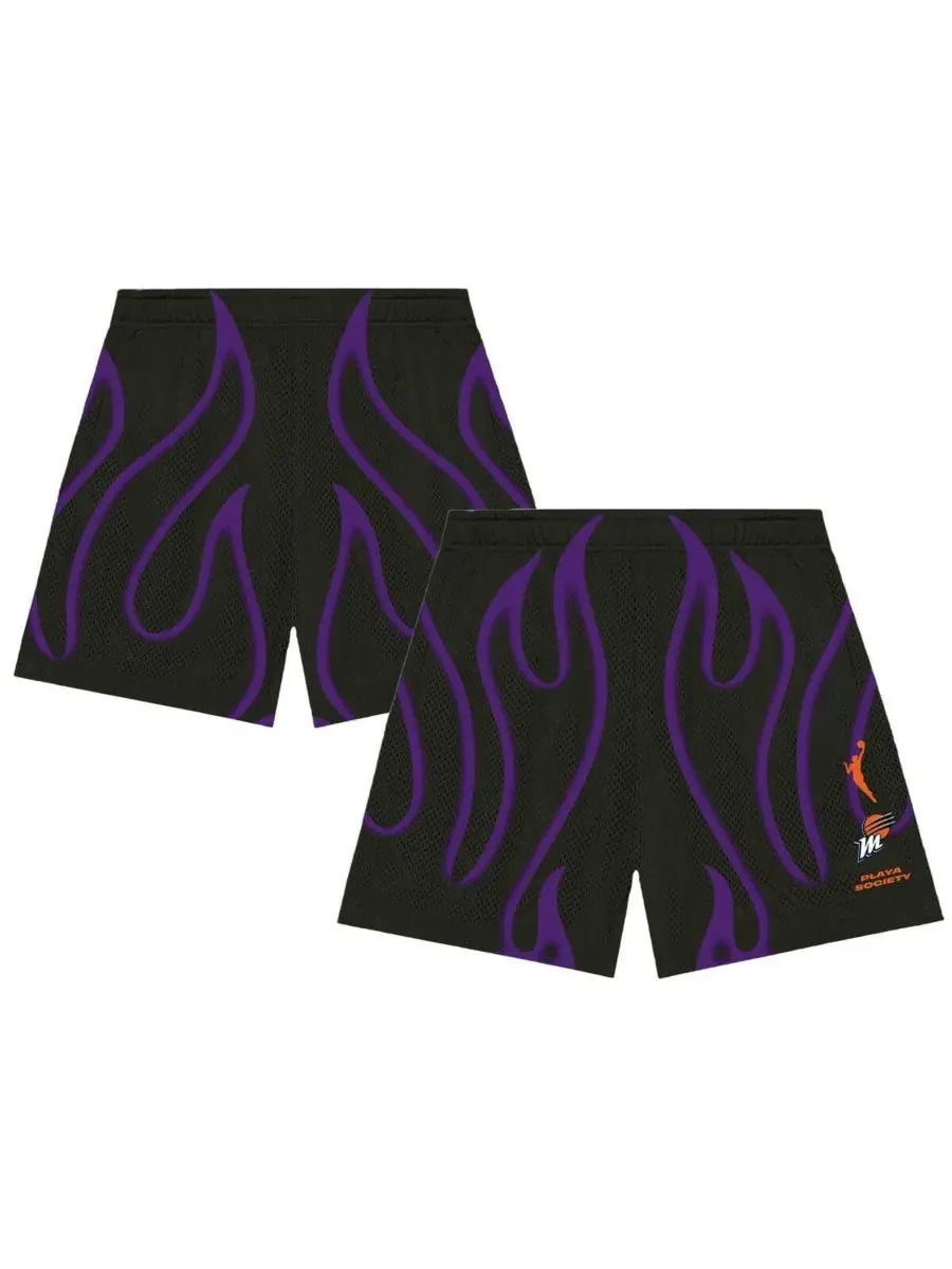 Playa Society Мужские и женские черные спортивные шорты Phoenix Mercury