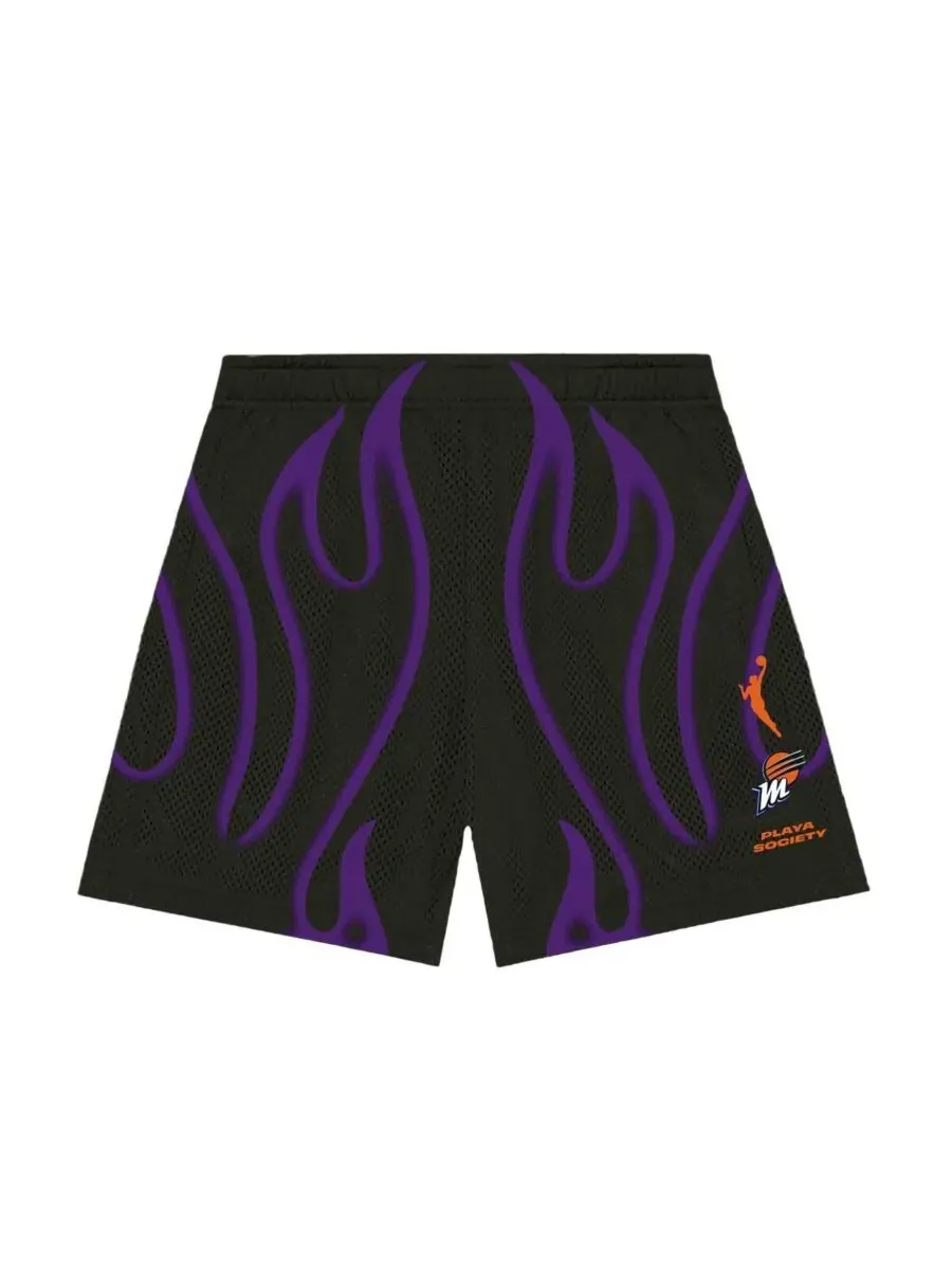Playa Society Мужские и женские черные спортивные шорты Phoenix Mercury — изображение 3 из 3, черный