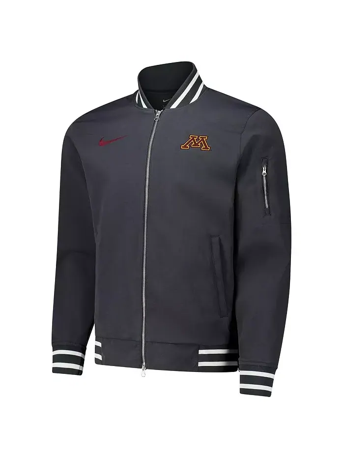 Мужская антрацитовая бомбер-куртка Minnesota Golden Gophers на молнии Nike — изображение 3 из 3