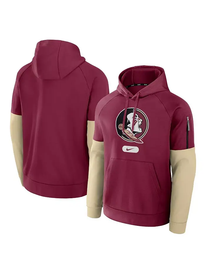 Мужской гранатовый перфоманс худи с регланным кроем Florida State Seminoles Nike