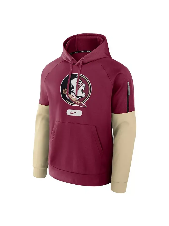 Мужской гранатовый перфоманс худи с регланным кроем Florida State Seminoles Nike — изображение 2 из 3