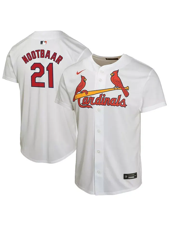Белая домашняя игровая футболка St. Louis Cardinals для больших мальчиков и девочек Lars Nootbaar