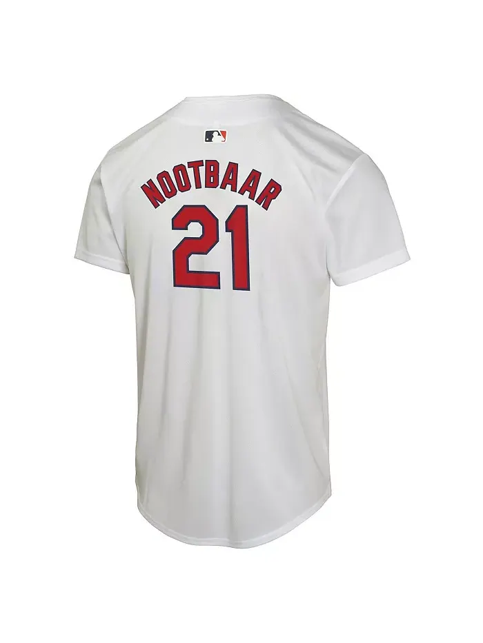 Белая домашняя игровая футболка St. Louis Cardinals для больших мальчиков и девочек Lars Nootbaar — изображение 2 из 3
