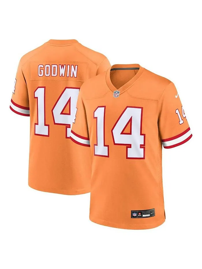 Мужское джерси Криса Годвина оранжевого цвета Tampa Bay Buccaneers Throwback Game Nike