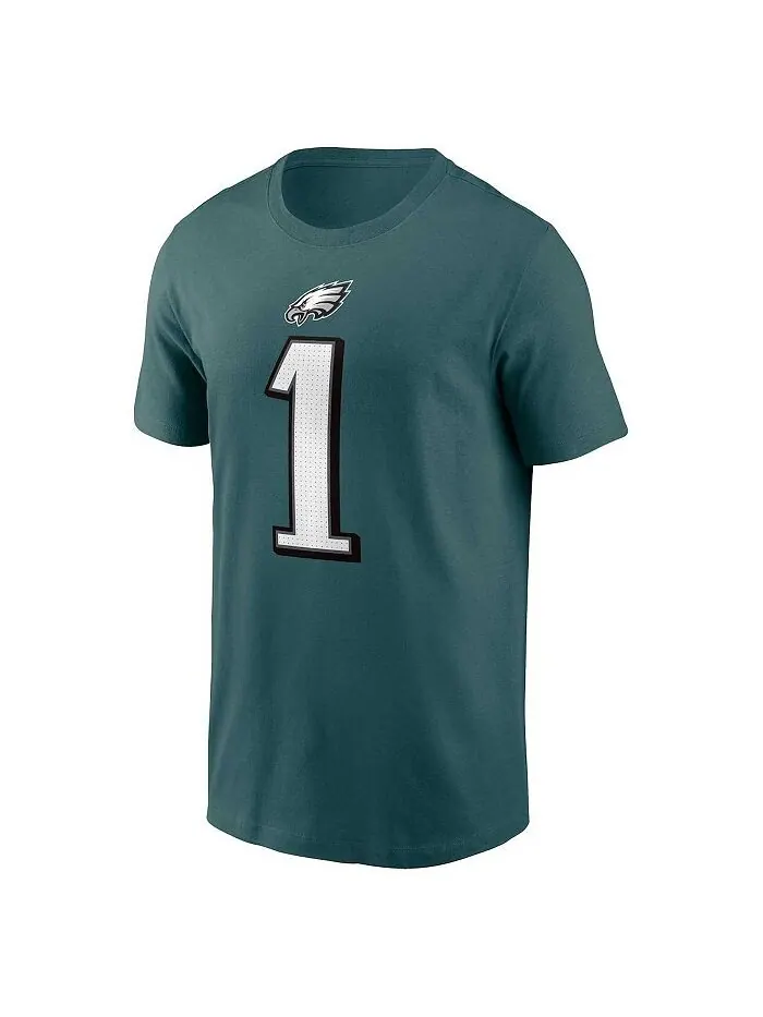 Мужская футболка Jalen Hurts Midnight Green Philadelphia Eagles с именем и номером игрока Nike — изображение 2 из 3, зеленый