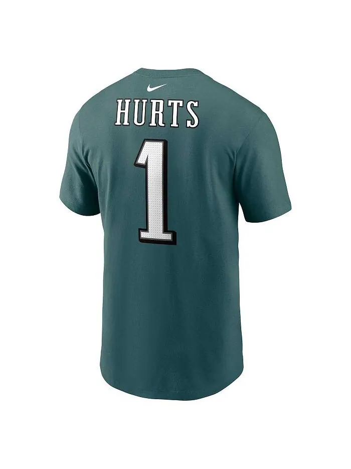 Мужская футболка Jalen Hurts Midnight Green Philadelphia Eagles с именем и номером игрока Nike — изображение 3 из 3, зеленый