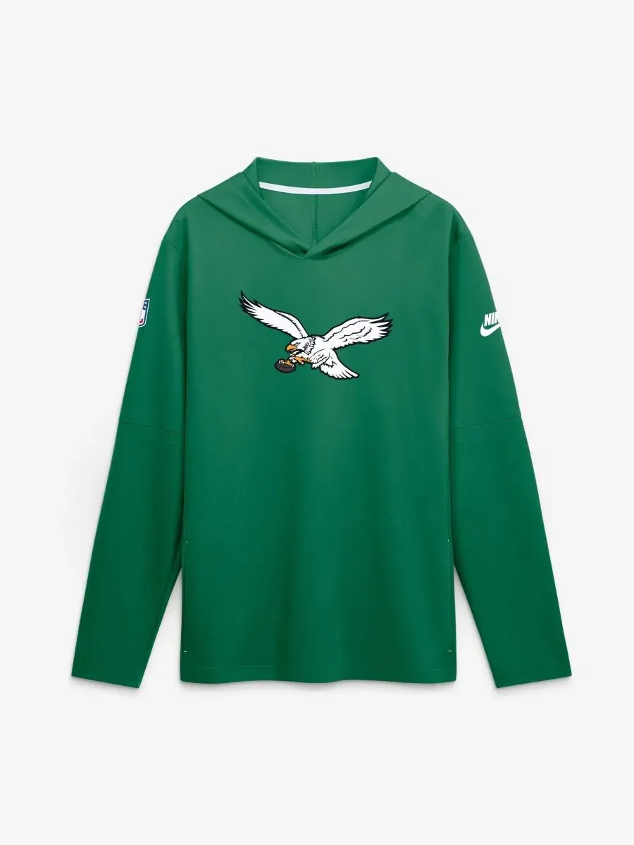 Футболка с капюшоном и длинным рукавом Nike Sideline Dri-FIT Kelly Green
