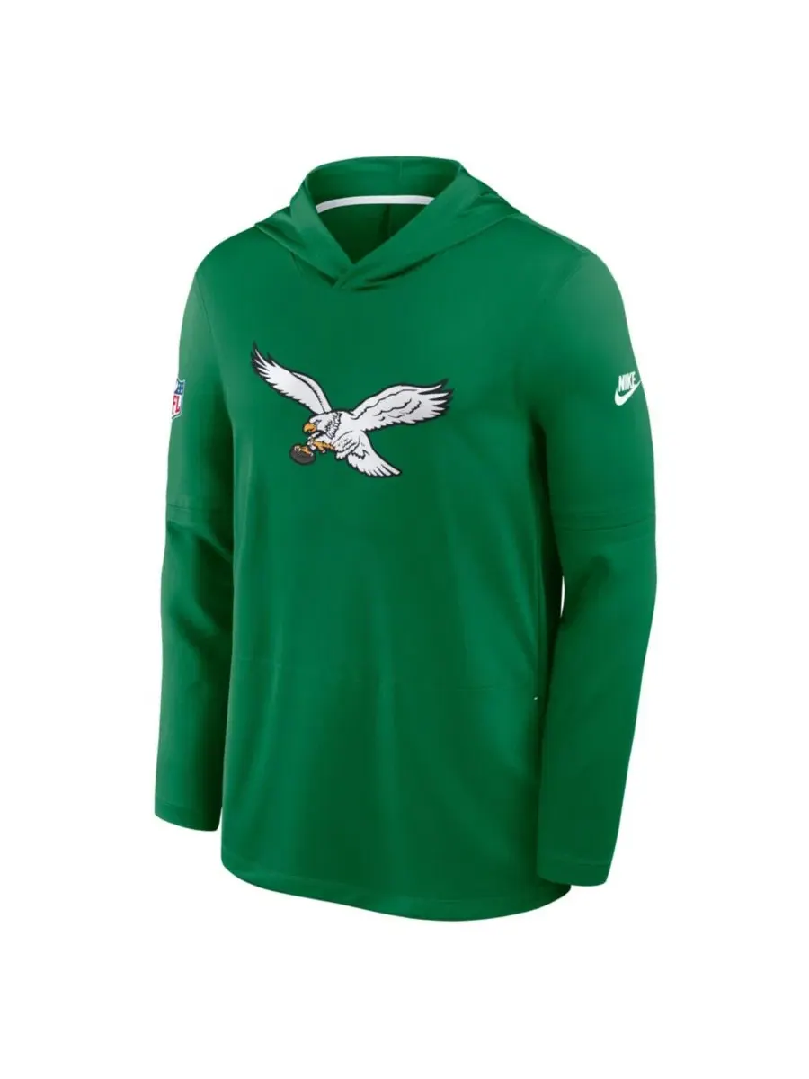 Футболка с капюшоном и длинным рукавом Nike Sideline Dri-FIT Kelly Green — изображение 2 из 4, зеленый