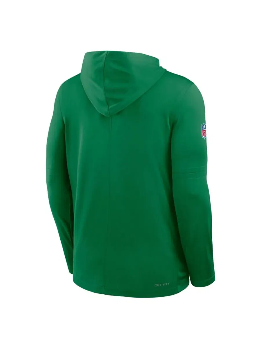 Футболка с капюшоном и длинным рукавом Nike Sideline Dri-FIT Kelly Green — изображение 3 из 4, зеленый