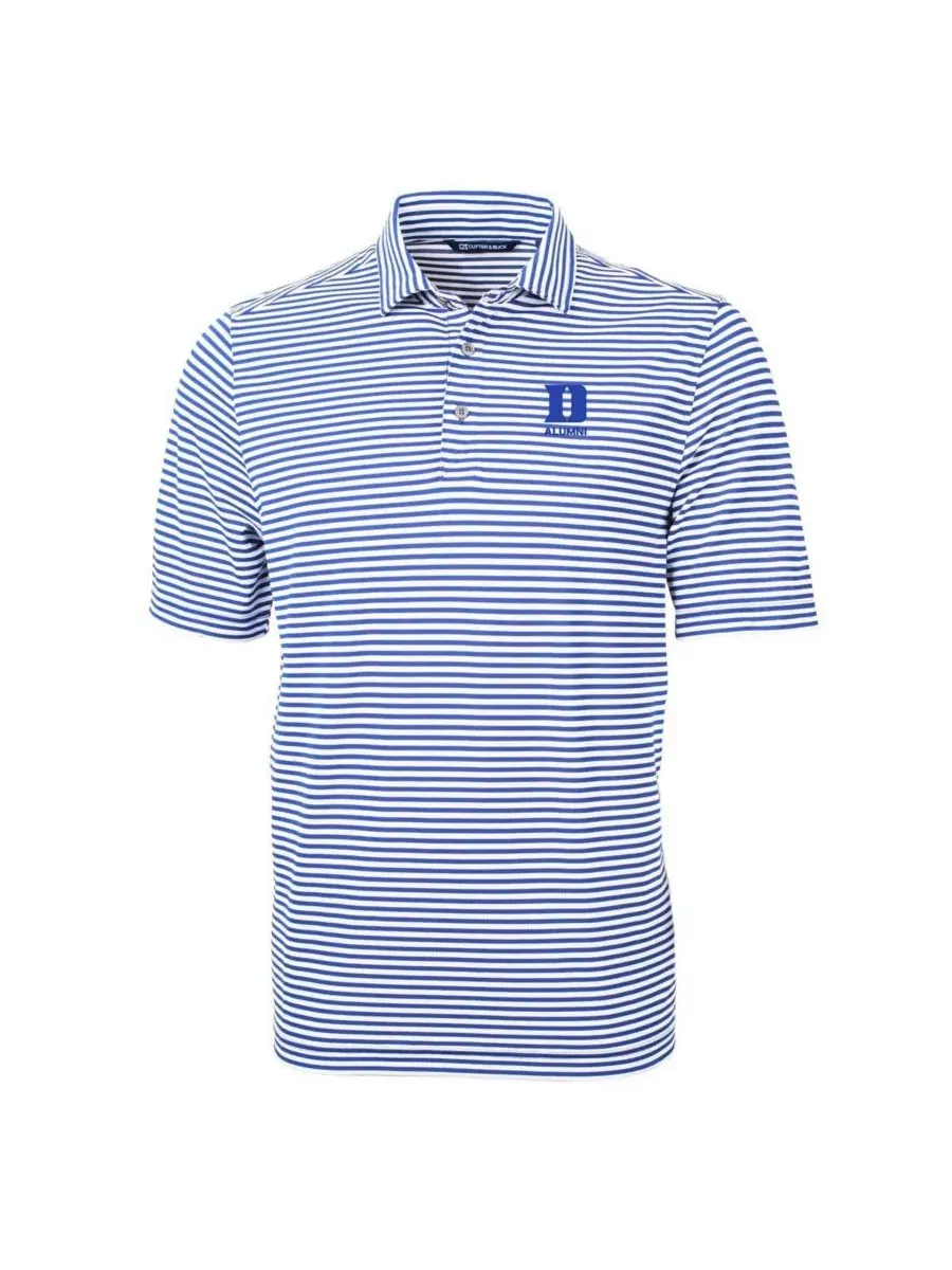 Поло-рубашка с полосками Royal Duke Blue Devils Virtue Eco Pique Stripe DryTec Cutter & Buck — изображение 2 из 3