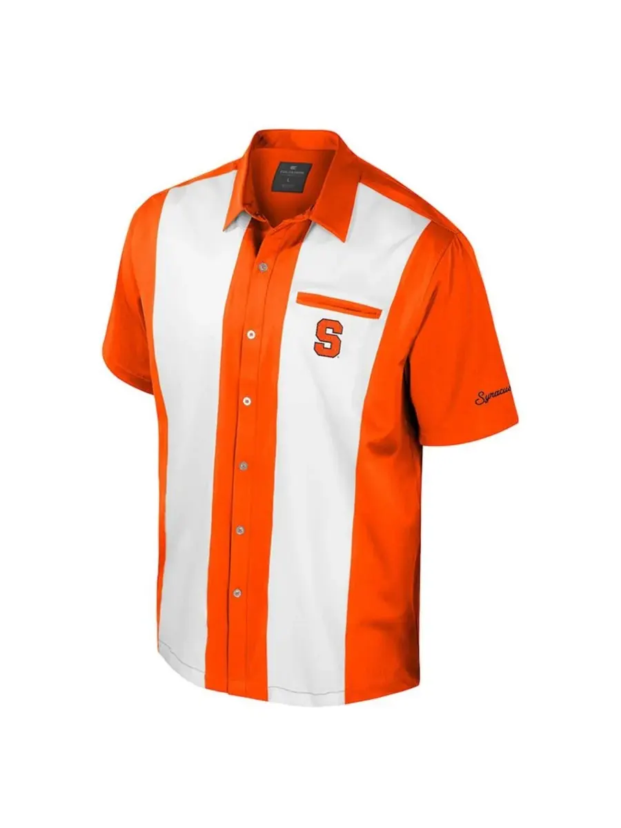 Colosseum Мужская оранжевая рубашка для боулинга Syracuse Orange Strike на пуговицах — изображение 2 из 3, оранжевый