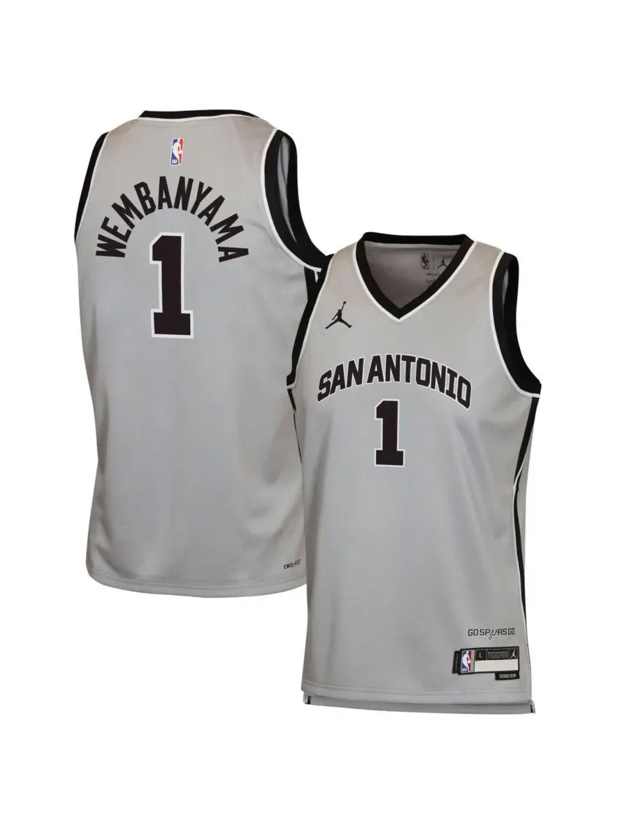 Jordan Большая футболка Виктора Вембаньямы Silver San Antonio Spurs Swingman для мальчиков и девочек