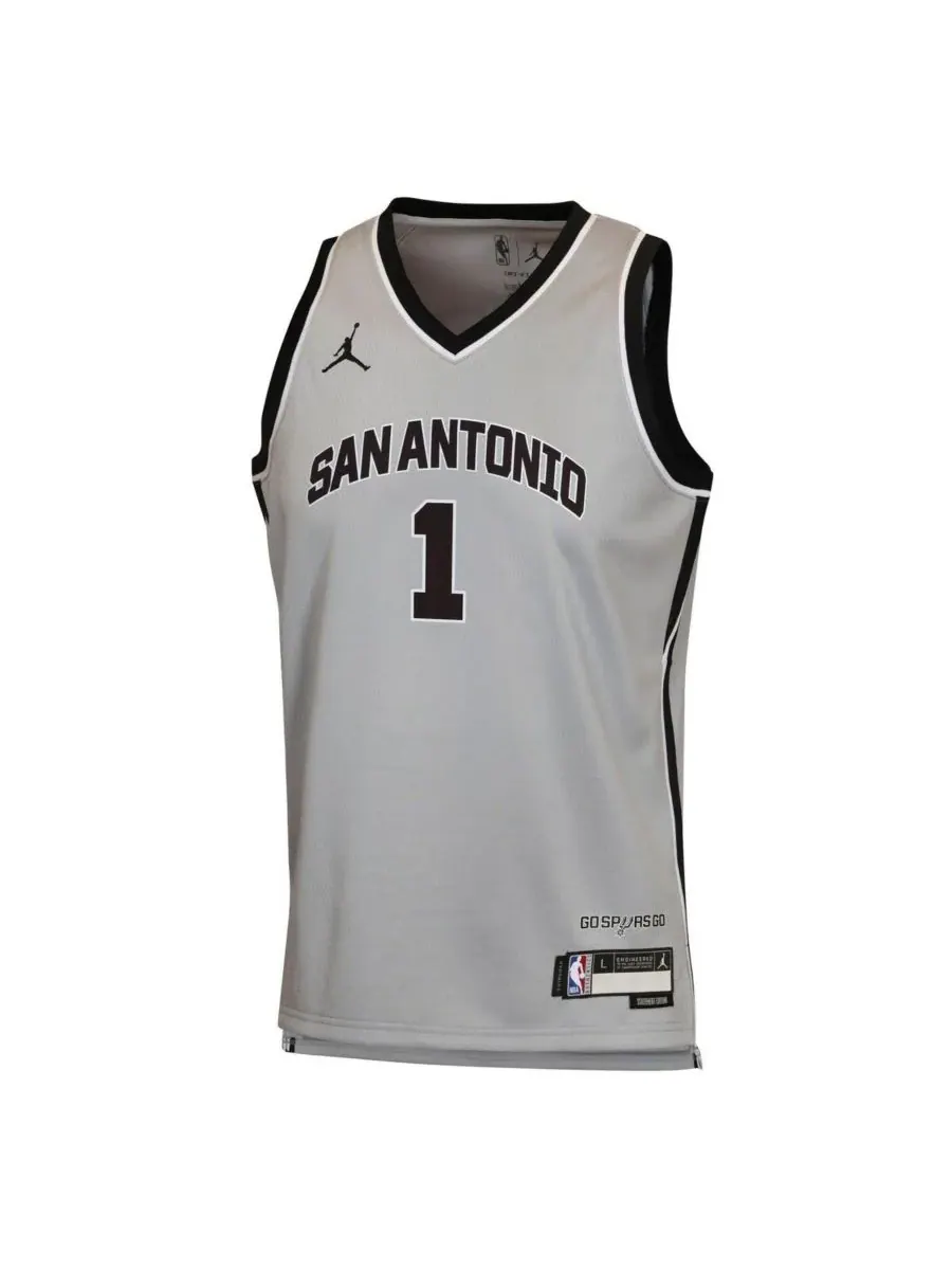 Jordan Большая футболка Виктора Вембаньямы Silver San Antonio Spurs Swingman для мальчиков и девочек — изображение 2 из 3
