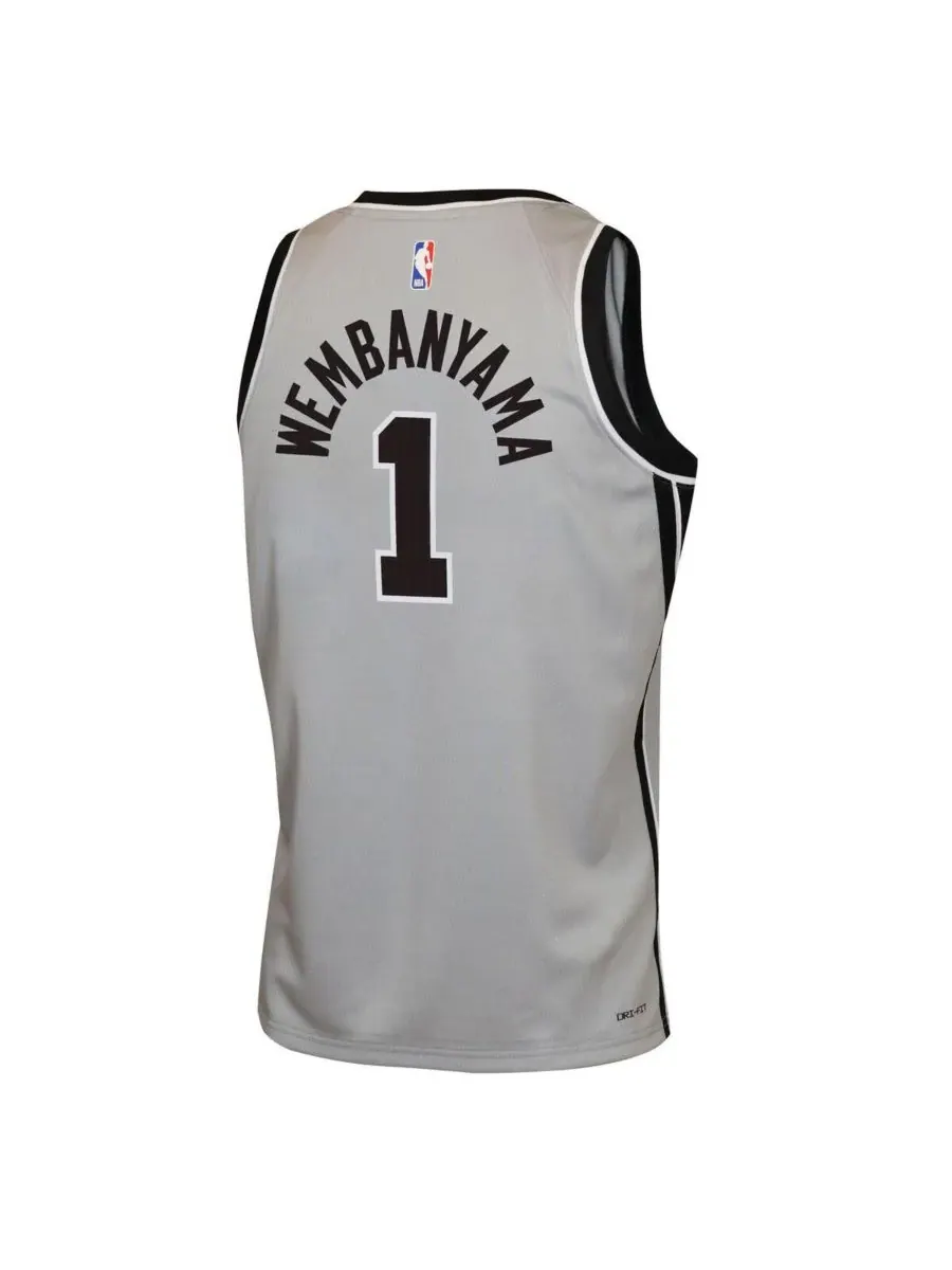 Jordan Большая футболка Виктора Вембаньямы Silver San Antonio Spurs Swingman для мальчиков и девочек — изображение 3 из 3