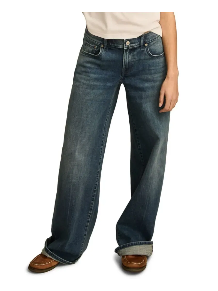 Джинсы с широкими штанинами, мидл-райз Lucky Brand, Set It Free Wash