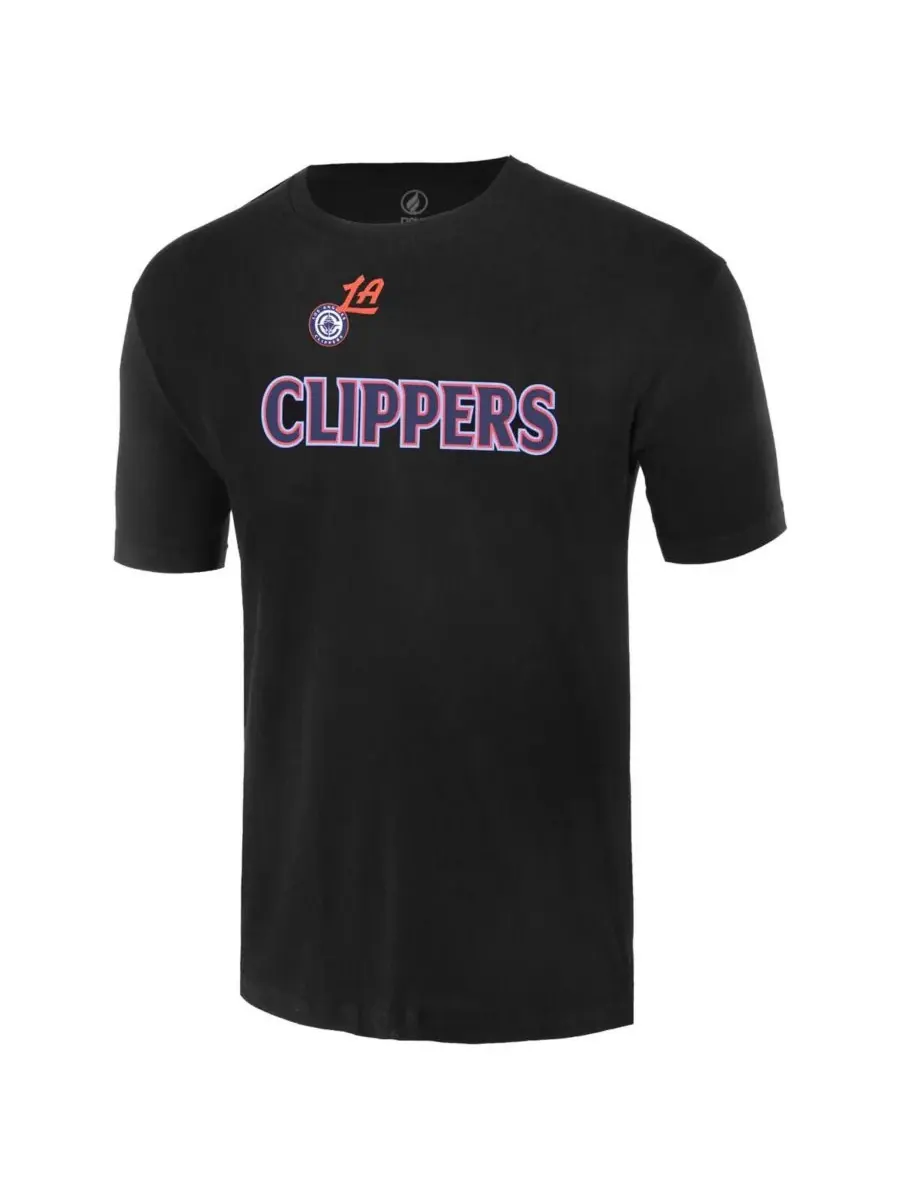 FISLL Мужская и женская черная футболка с увеличенным логотипом LA Clippers — изображение 3 из 3, черный