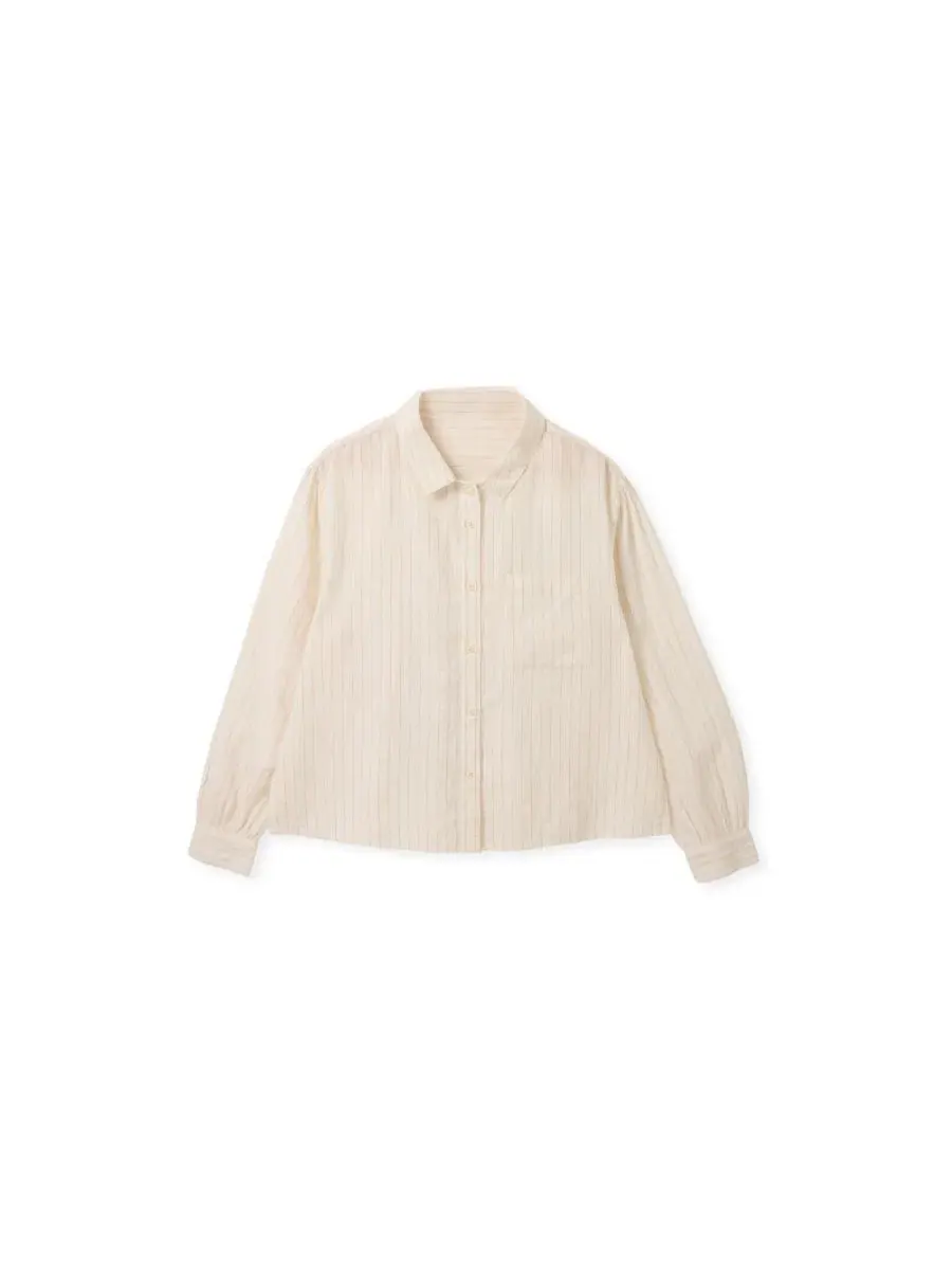 Рубашка оверсайз с воротником и полоской Celtic & Co., Ecru Pinstripe — изображение 8 из 8