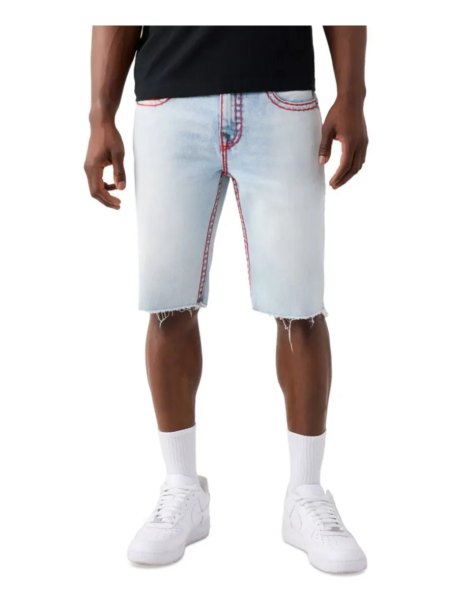 Шорты с рваным подолом и прямым кроем Ricky Super T True Religion, Coastline Ash Light Wash — изображение 3 из 3