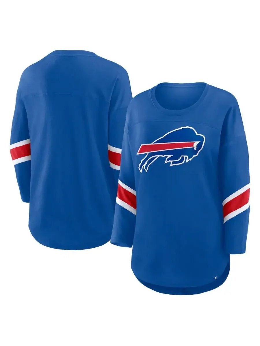Fanatics Женская футболка Royal Buffalo Bills больших размеров Redzone с рукавами 3/4 и круглым