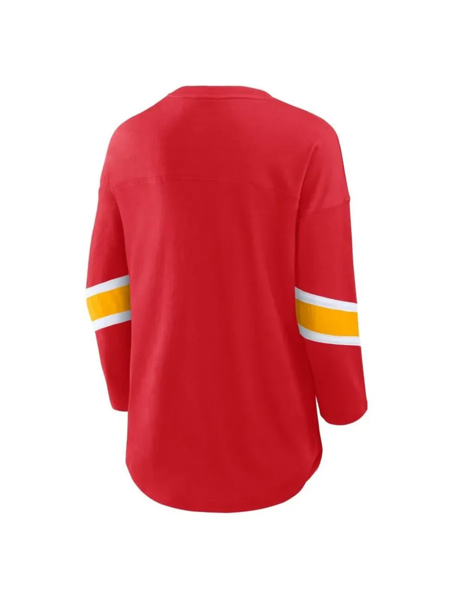 Fanatics Женская красная футболка большого размера Kansas City Chiefs Redzone с рукавами 3/4 и — изображение 2 из 3, красный