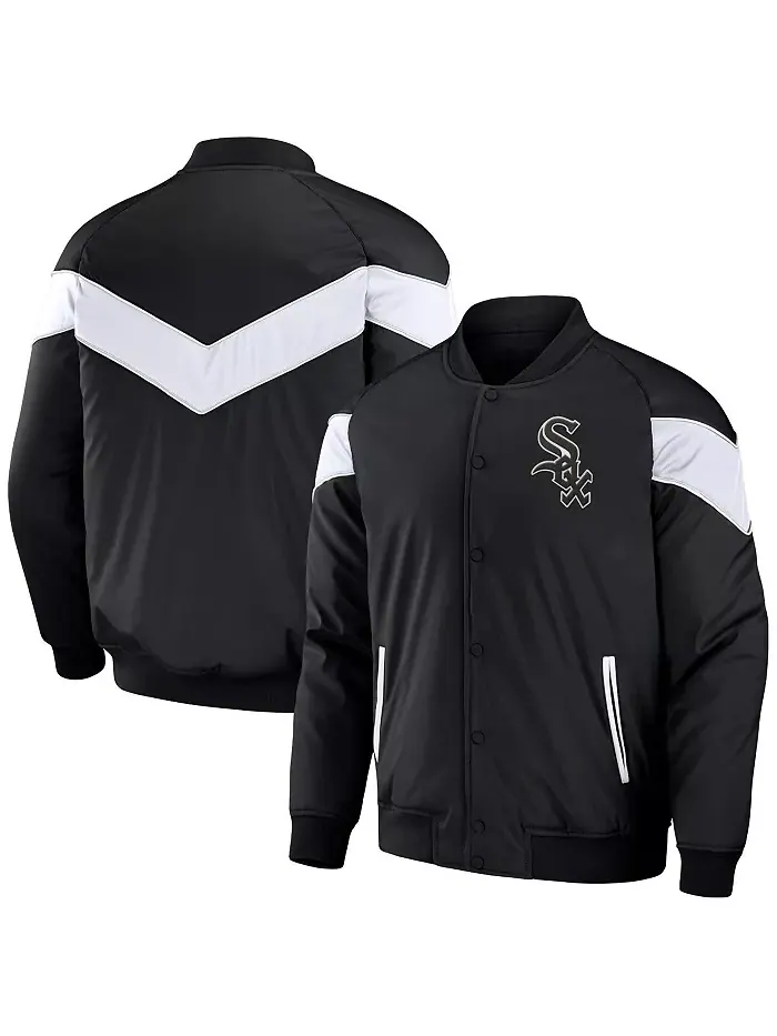Мужская бейсбольная куртка на молнии Darius Rucker Collection от Black Chicago White Sox с рукавом
