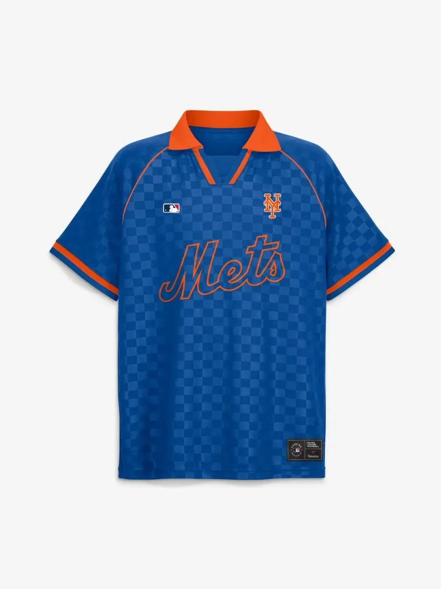 Поло с рэглан-рукавами Homerun Raglan V-Neck Polo Fanatics — изображение 2 из 4, королевский
