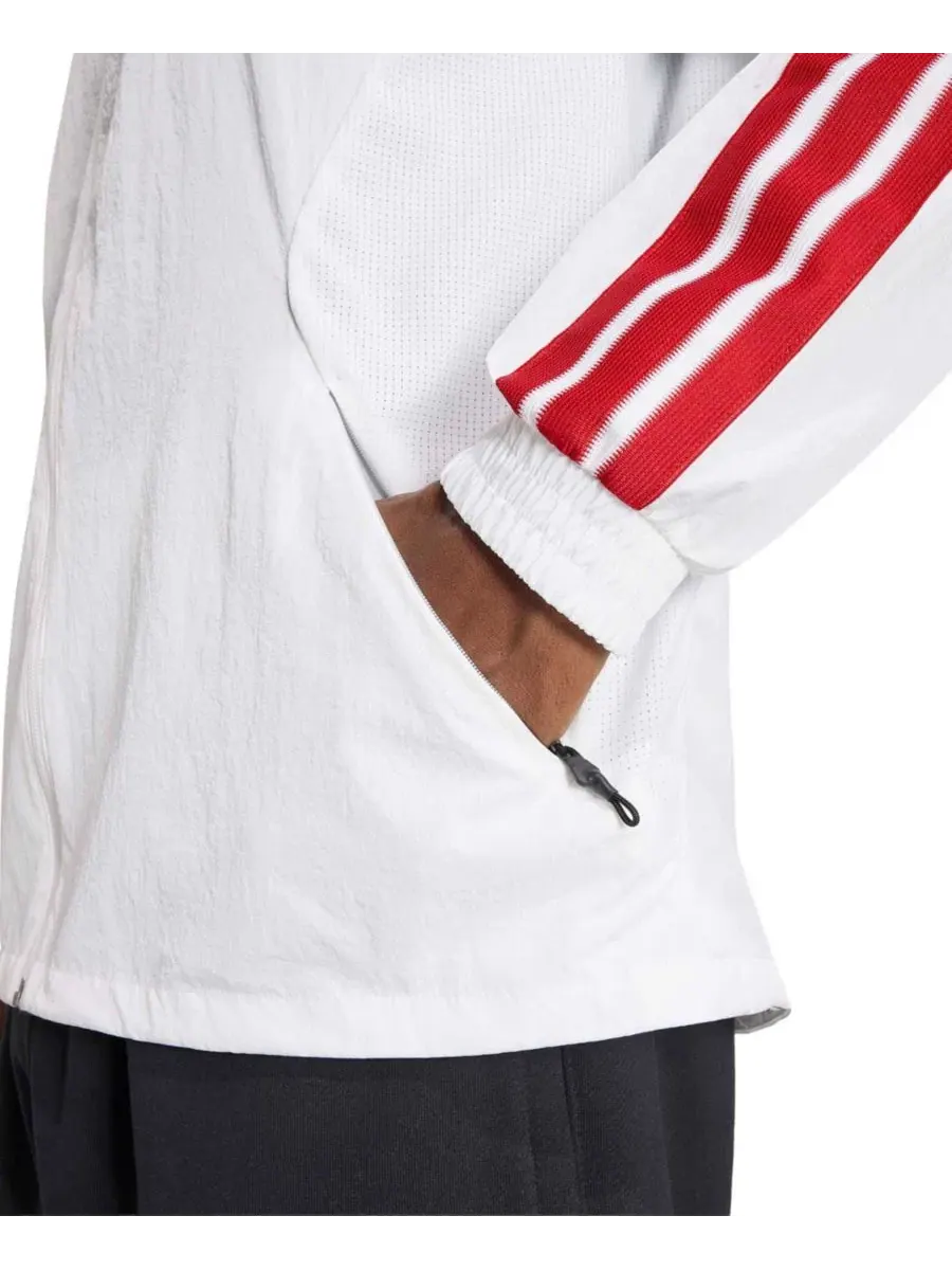Мужская куртка-антем с полной застежкой-молнией, с длинным рукавом, Adidas — изображение 5 из 5, белый