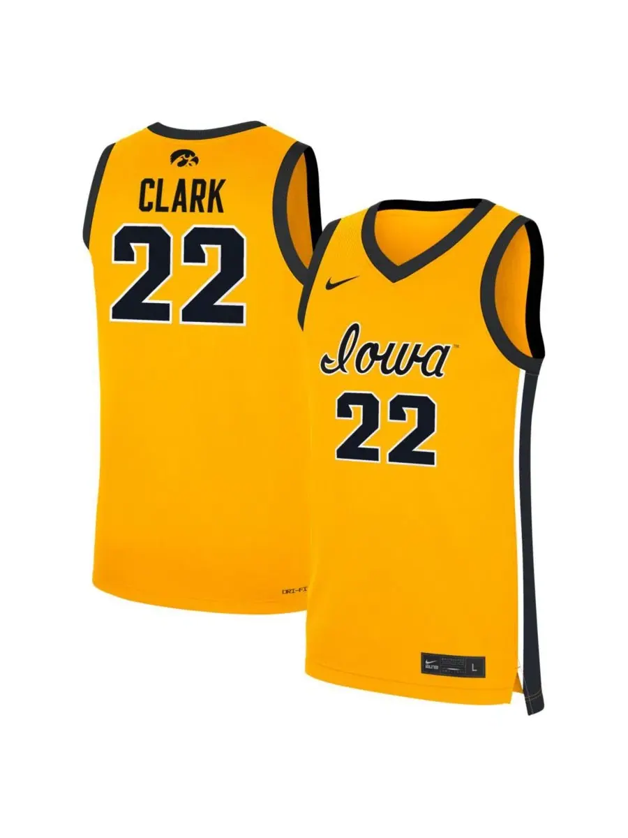 Майка баскетбольная Caitlin Clark Gold Iowa Hawkeyes Alternate Nike