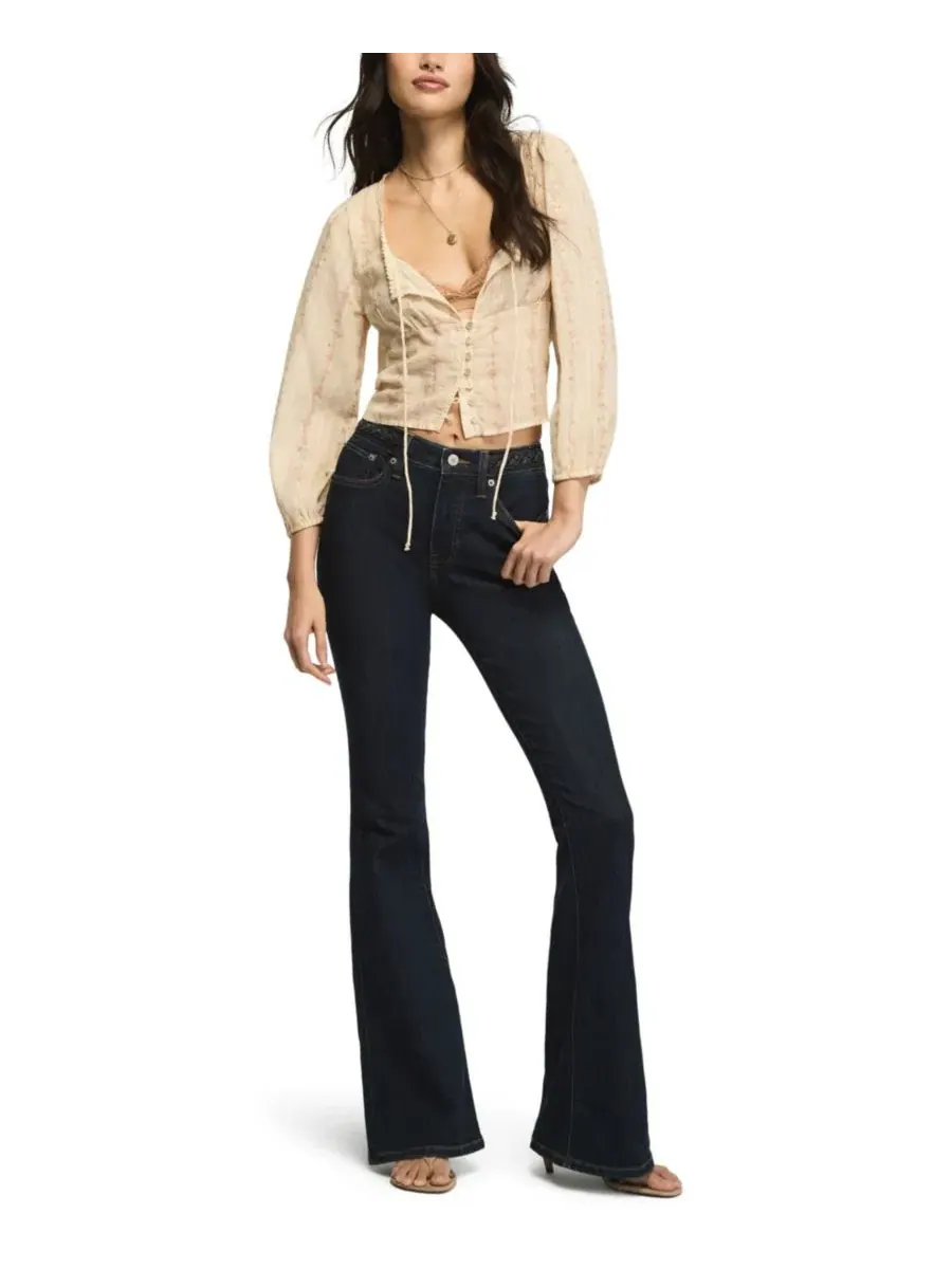 Джинсы расклешенные с высокой посадкой Stevie High-Rise Flare Lucky Brand, Dixie Darling Wash — изображение 2 из 6