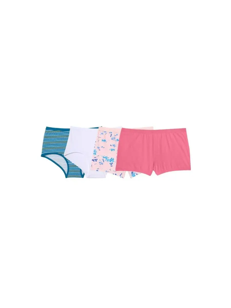 Комплект женских трусов-слипов и шортиков 4 шт., хлопок с эластаном Comfort Choice, Floral Stripe