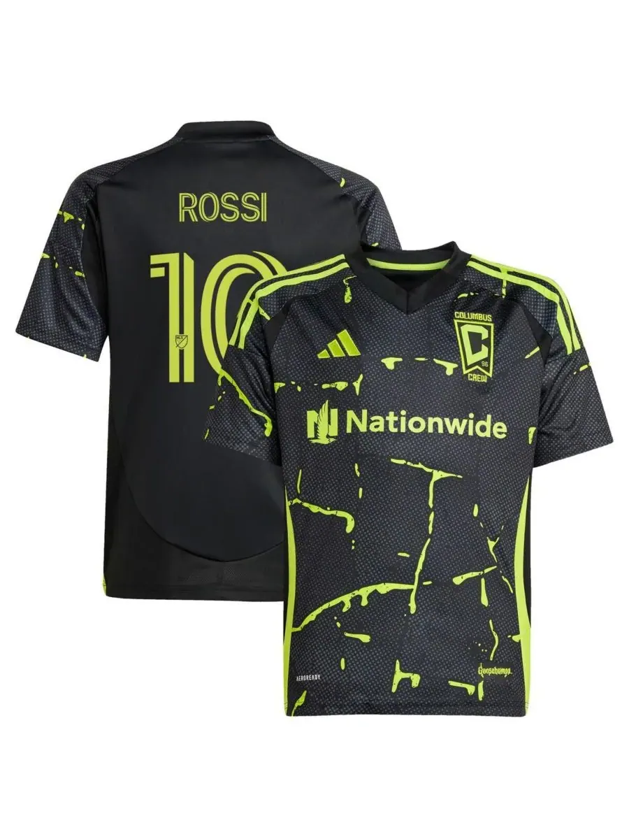 Adidas Детская футболка Диего Росси черного цвета команды Columbus Crew 2025 из фильма «Мурашки по