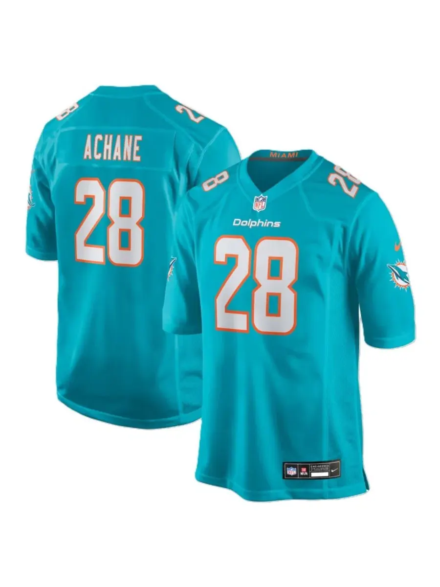 Футболка Nike DeVon Achane Aqua Miami Dolphins Player Game Jersey
