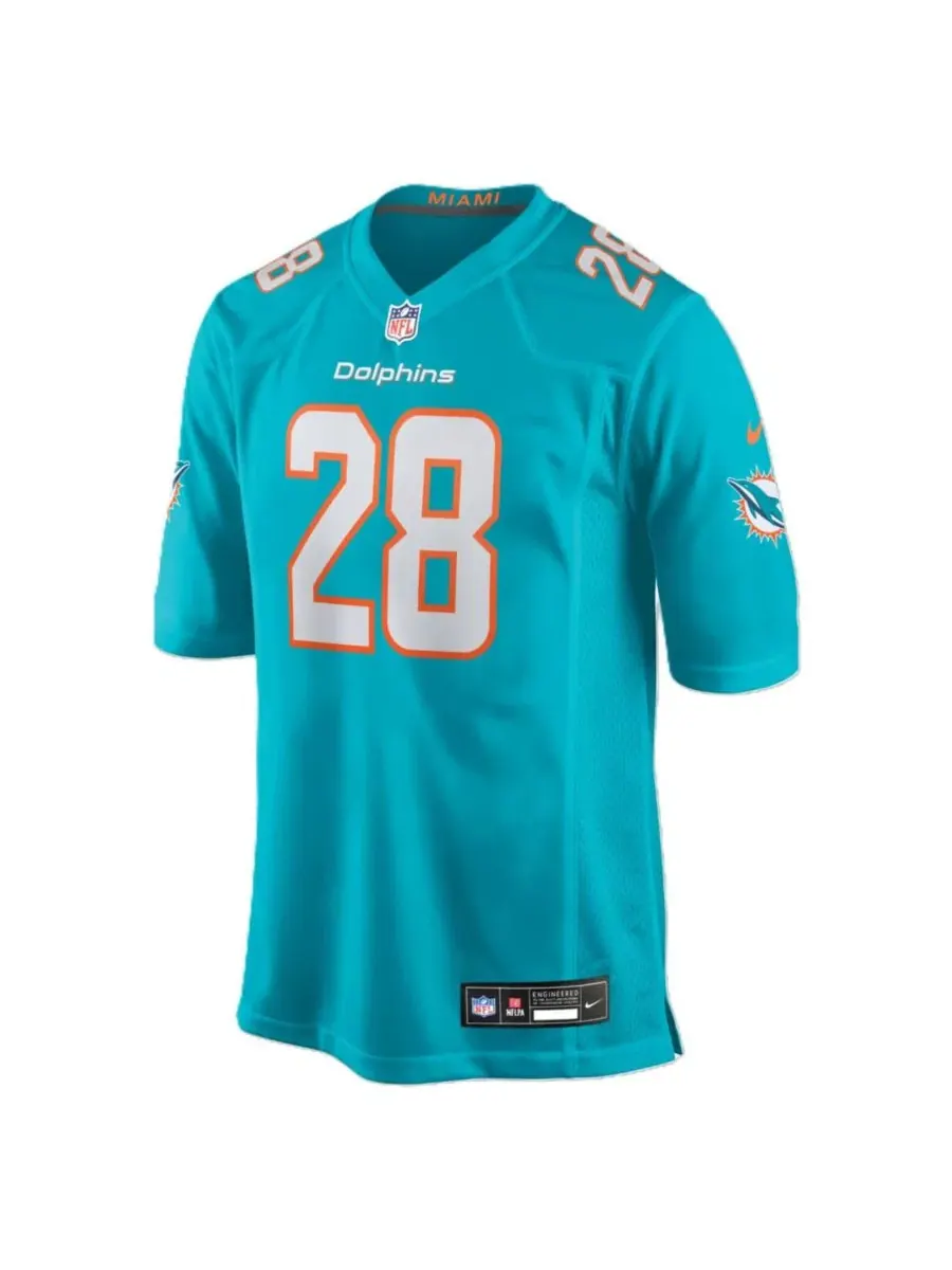 Футболка Nike DeVon Achane Aqua Miami Dolphins Player Game Jersey — изображение 2 из 3, голубой