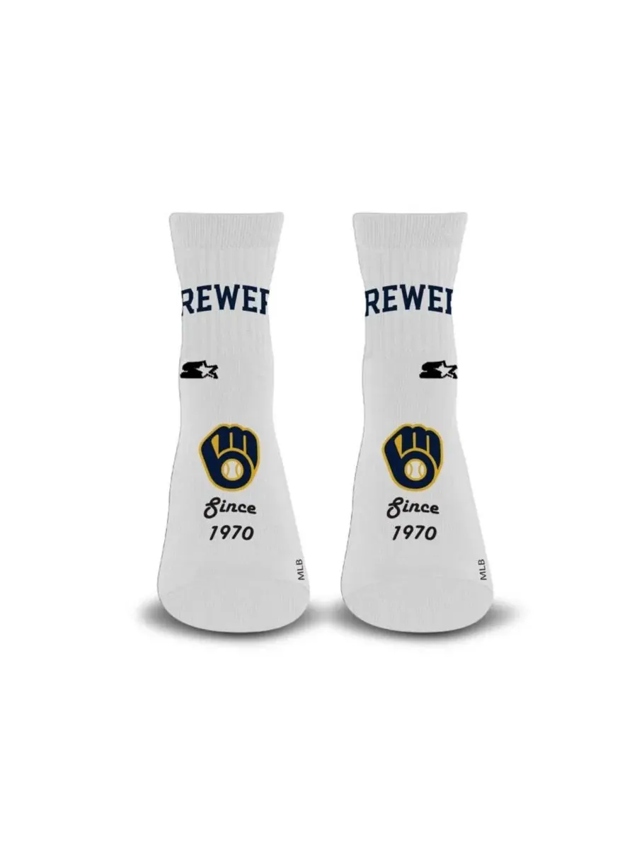 Носки с четвертью длины с принтом команды Milwaukee Brewers, модель Established Stencil Quarter