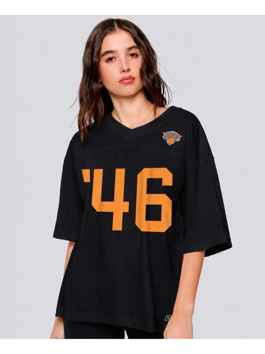 Футболка с принтом New York Knicks Oversized Hype And Vice — черный