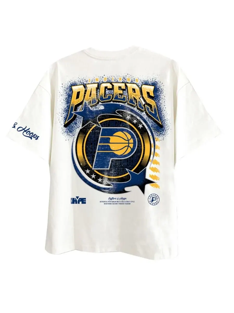 Two Hype Мужская футболка Off White Indiana Pacers Drip Dime Collection Premium — изображение 2 из 3, бежевый