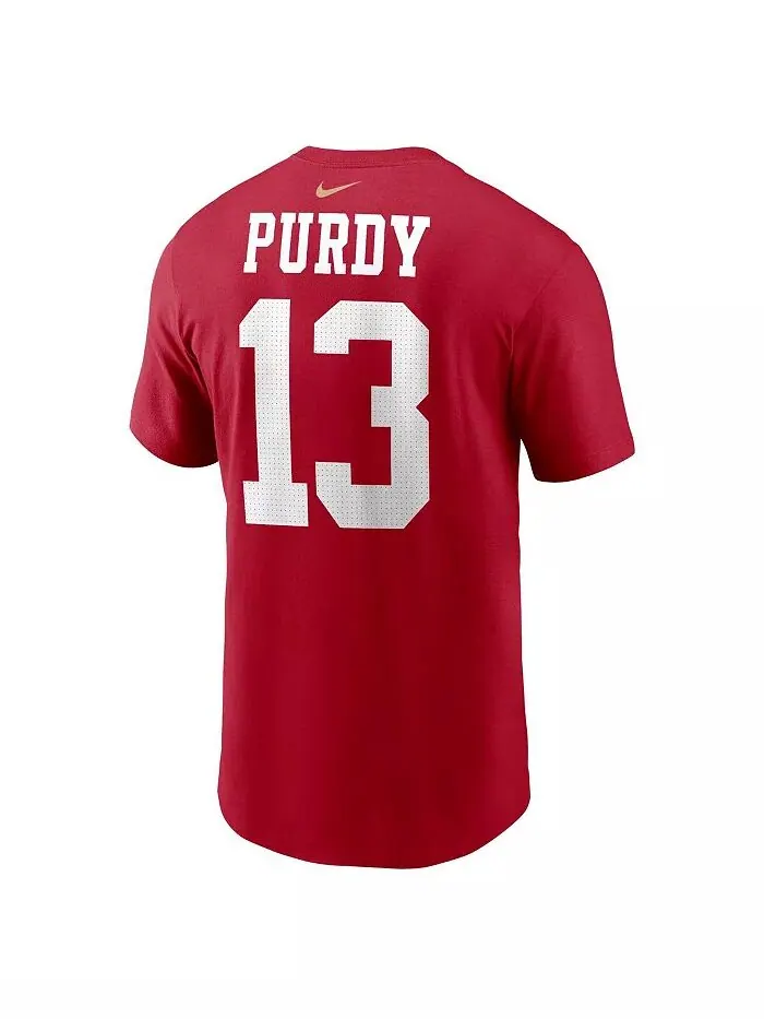 Мужская футболка Brock Purdy Scarlet San Francisco 49ers с именем и номером игрока Nike — изображение 2 из 3