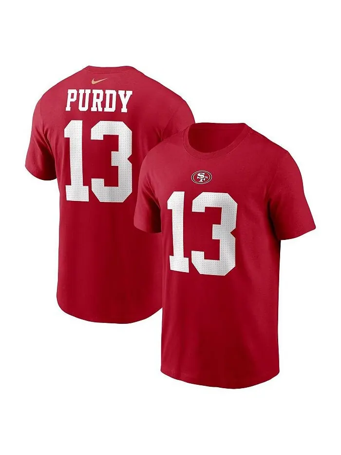Мужская футболка Brock Purdy Scarlet San Francisco 49ers с именем и номером игрока Nike