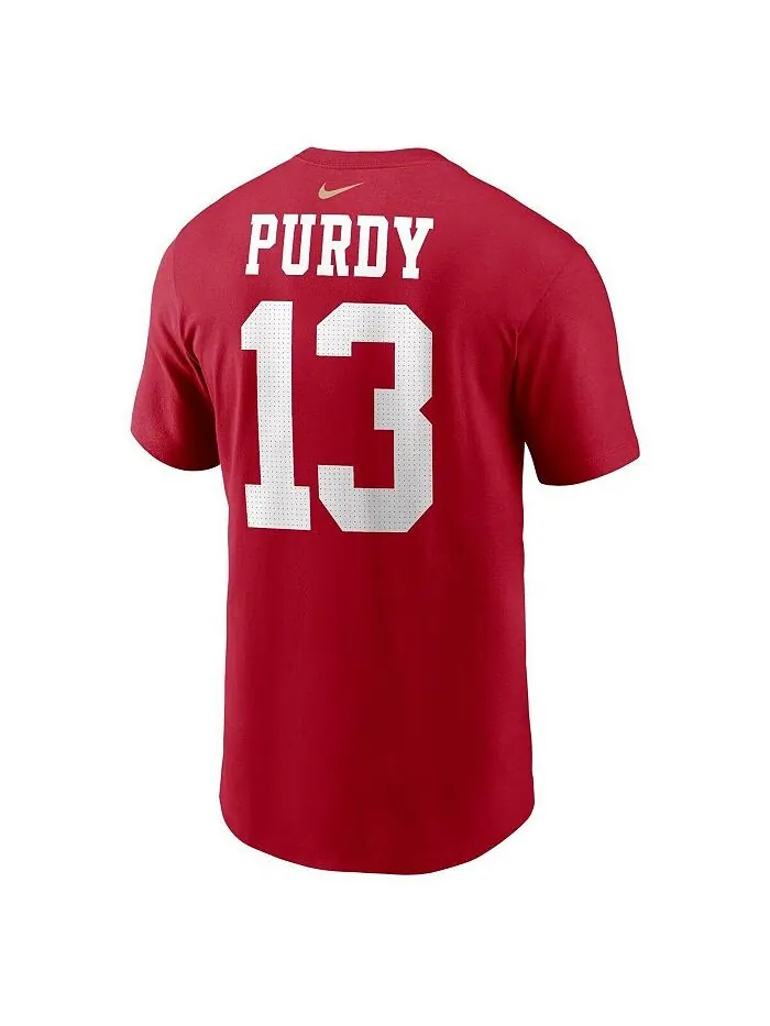 Мужская футболка Brock Purdy Scarlet San Francisco 49ers с именем и номером игрока Nike — изображение 2 из 3, алый