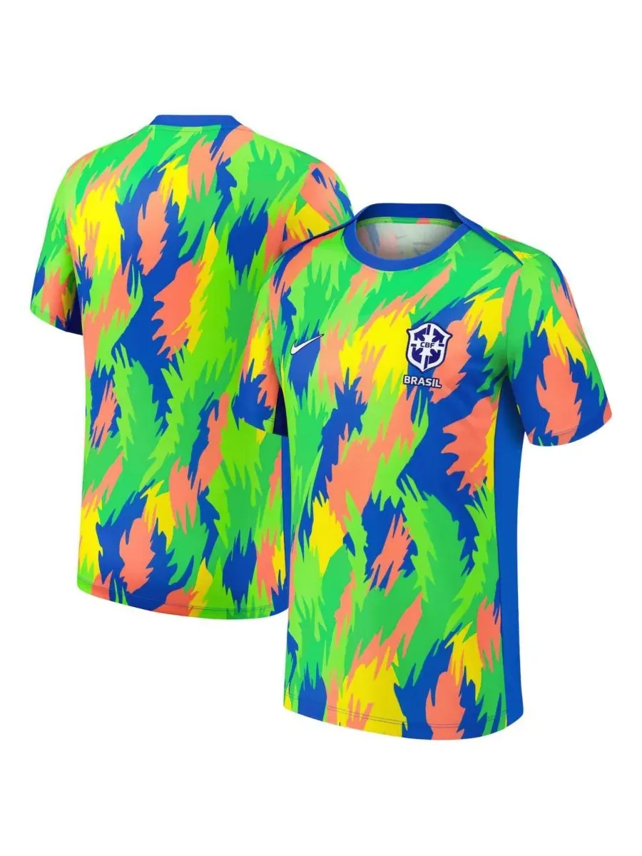 Футболка Nike с принтом, модель Brazil Women's National Team 2025 Academy Pro Pre-Match Performance