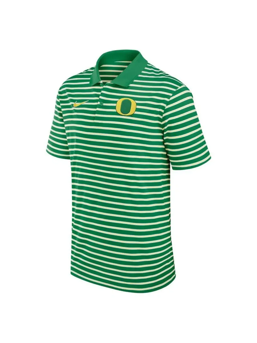 Поло с принтом Oregon Ducks Primetime Victory Striped Performance Nike — изображение 3 из 3, зеленый белый
