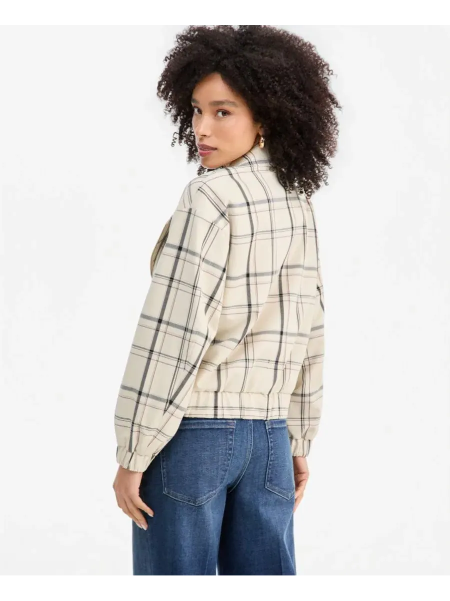 Женская куртка-косуха оверсайз с принтом в клетку Arlee Plaid I.N.C. International Concepts, Arlee — изображение 3 из 6