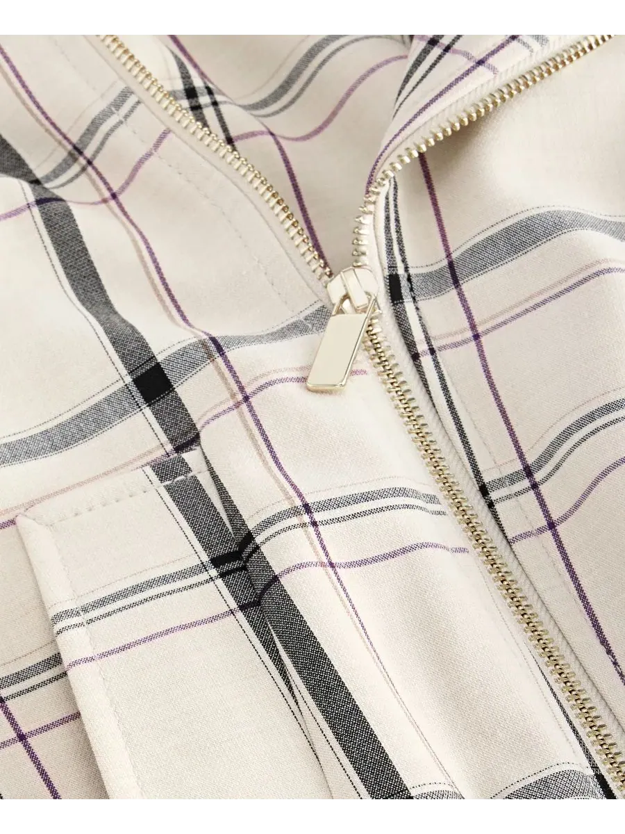 Женская куртка-косуха оверсайз с принтом в клетку Arlee Plaid I.N.C. International Concepts, Arlee — изображение 5 из 6