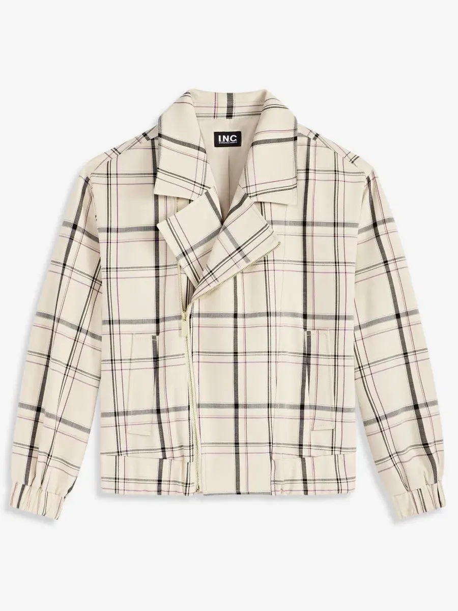 Женская куртка-косуха оверсайз с принтом в клетку Arlee Plaid I.N.C. International Concepts, Arlee — изображение 6 из 6