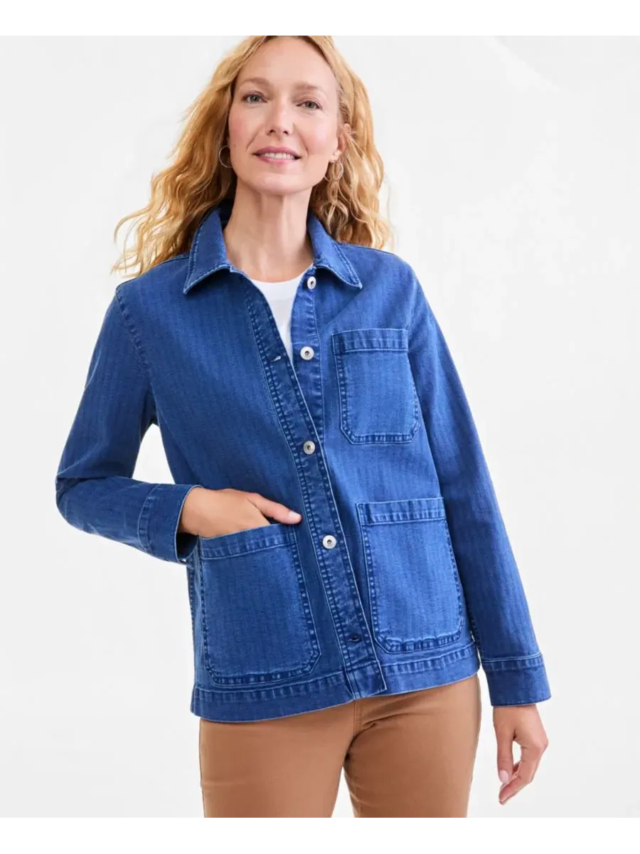 Джинсовая куртка с воротником и карманами Style & Co, Isla Wash — изображение 2 из 4