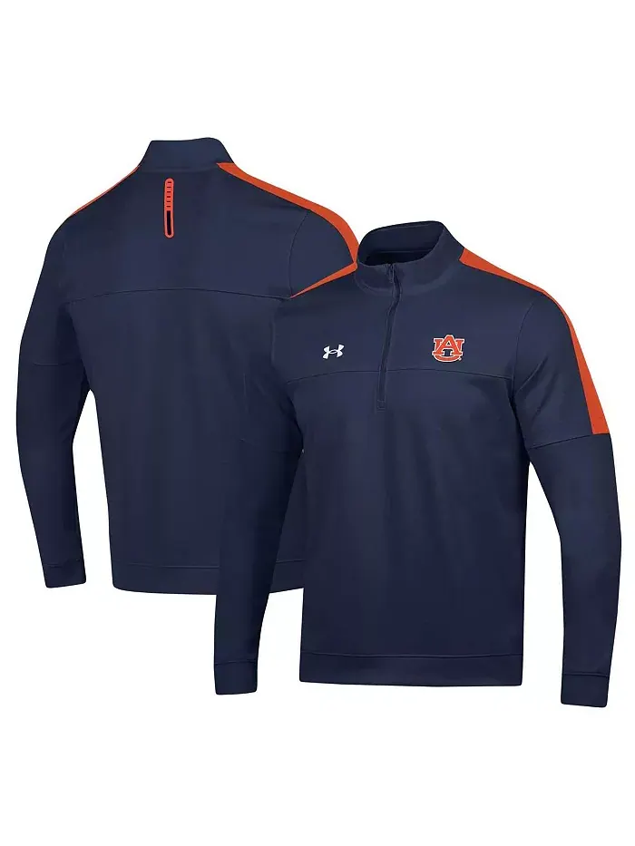 Мужская полузастегивающаяся куртка Midlayer Auburn Tigers в темно-синем цвете Under Armour
