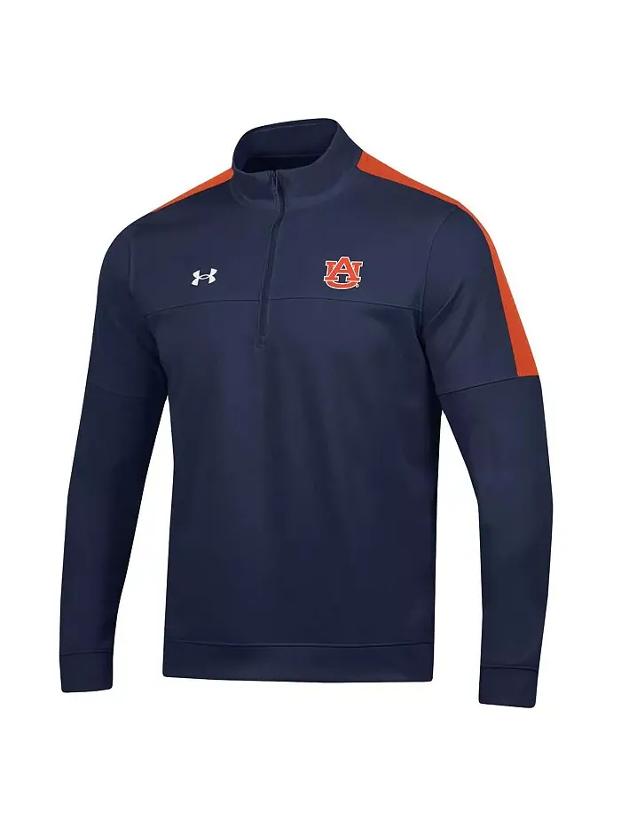 Мужская полузастегивающаяся куртка Midlayer Auburn Tigers в темно-синем цвете Under Armour — изображение 2 из 3