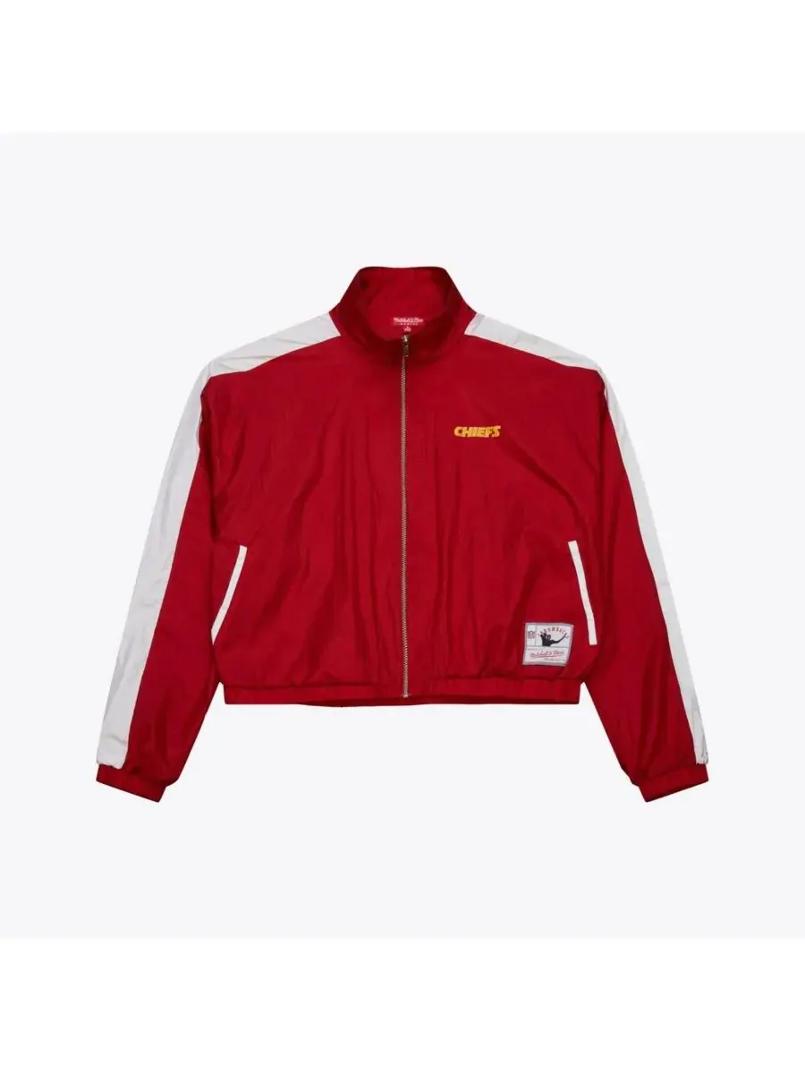Mitchell & Ness Женская красная нейлоновая укороченная куртка на молнии с символикой Kansas City