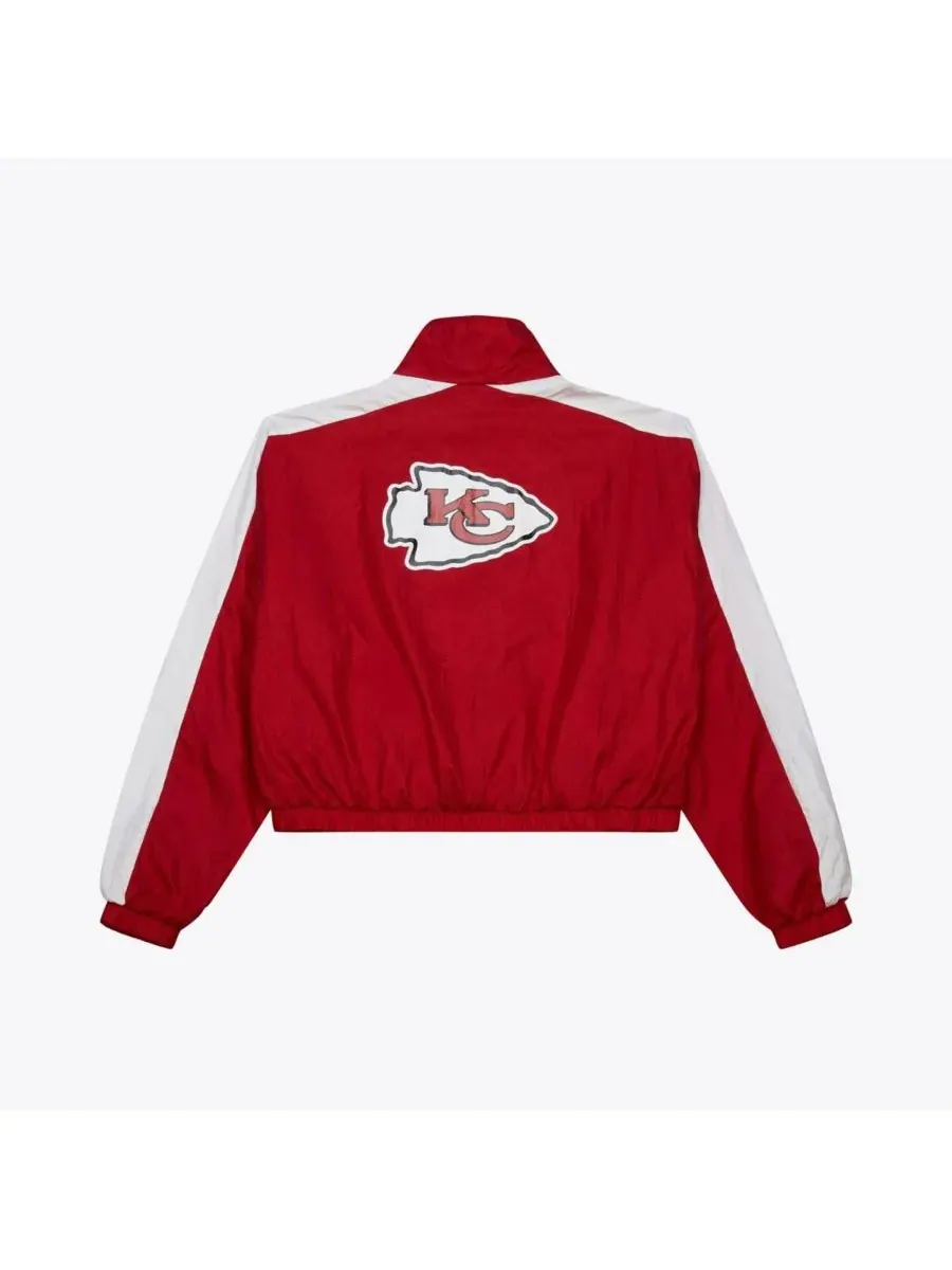 Mitchell & Ness Женская красная нейлоновая укороченная куртка на молнии с символикой Kansas City — изображение 2 из 2