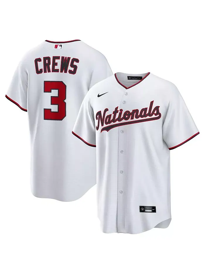 Мужская джерси Dylan Crews White Washington Nationals Home 2.0 Replica Nike